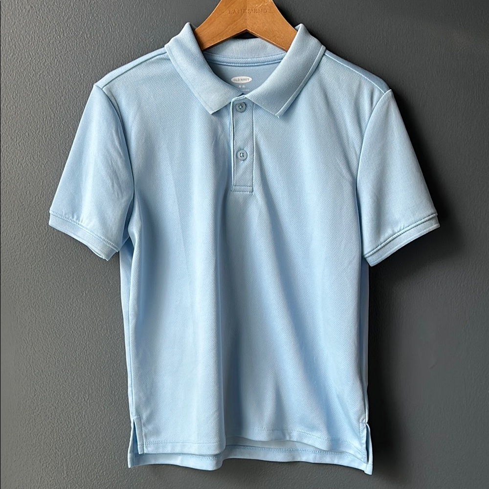 🩵 NWOT Old Navy boys Polo Shirt Short Sleeve powder blue medium 8 school uniform